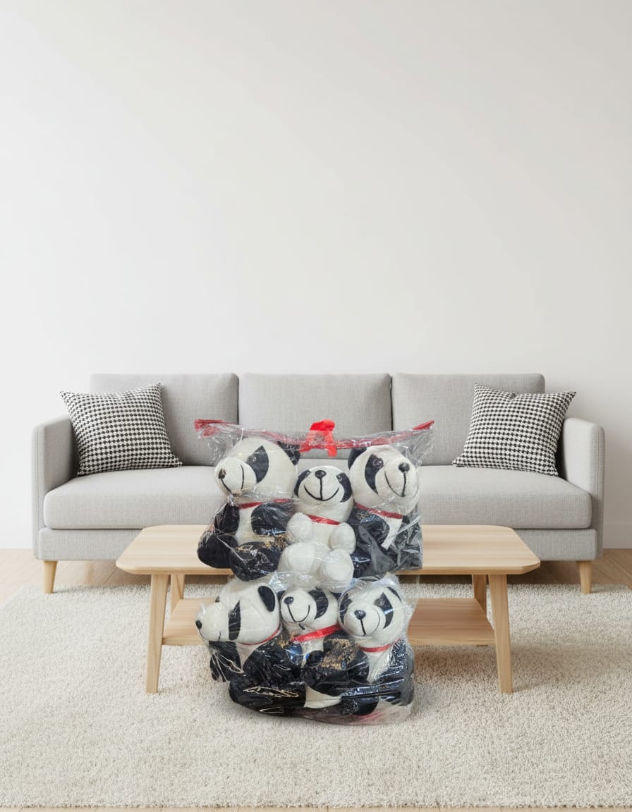 Black FUR Panda Toy, For School/Play School sat 6